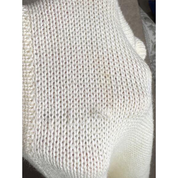 Christmas Sweater Vest Sequins Presents Snowflakes Size XL NEW Cream Silver - Picture 7 of 7